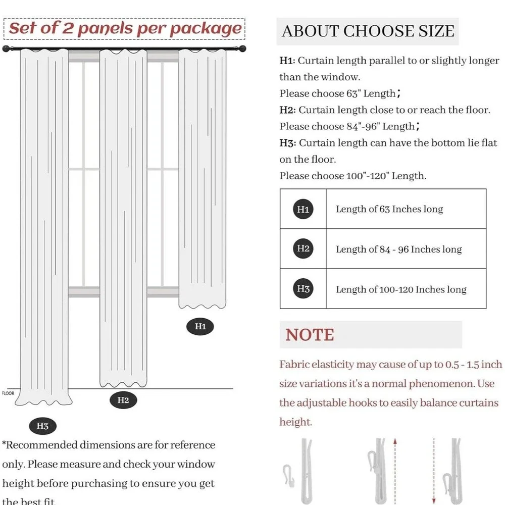 Light Beige 60x96 Inch Linen Patio Curtains, 2 Panel Set for Sliding Doors